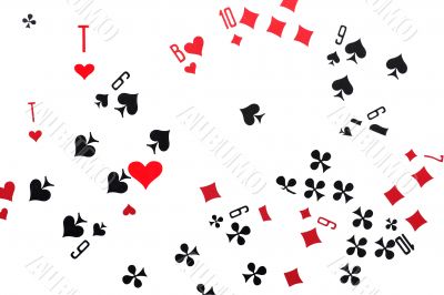 leisure card game isolated on white close up