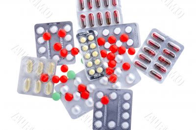 Medical Tablets on white Medical Tablets on white