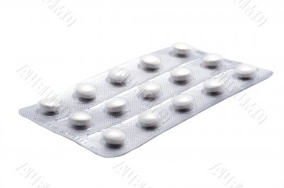 Medical Tablets on white background closeup