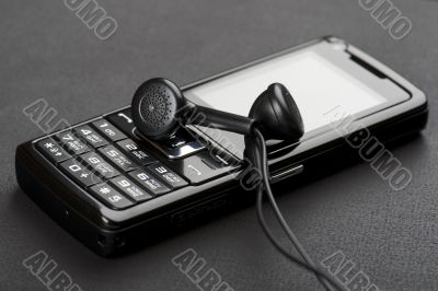 mobile phone close up on black mobile phone close up on black