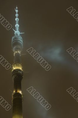 Moscow tv tower in the night Moscow tv tower in the night