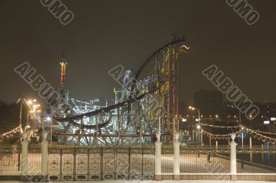Park of attractions in the night