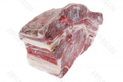 raw pork on white