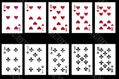 Set of playing card isolated on black background Set of playing card isolated on black background