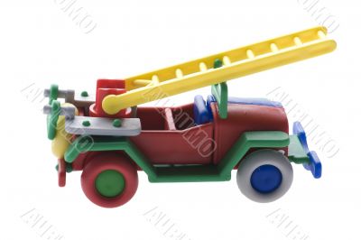 Toy Fire engine on white Toy Fire engine on white