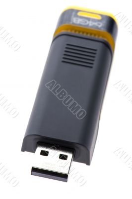 usb flash on white macro