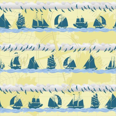 Seamless ships background Seamless ships background