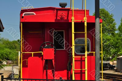 Vintage Era Red and yellow Caboose