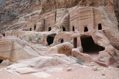 Ancient Tombs at Petra in Jordan