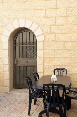 Empty Street Cafe in Jerusalem