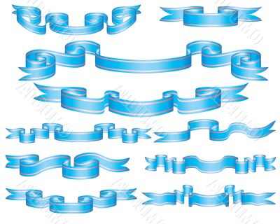 blue ribbons set blue ribbons set