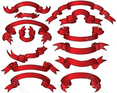 red ribons set red ribons set