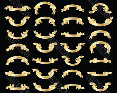 set of golden ribbons