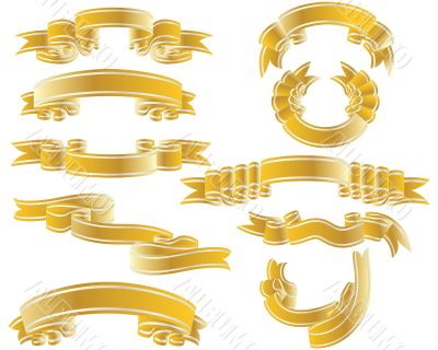 gold ribbons set