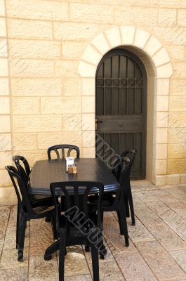 Empty Street Cafe in Jerusalem