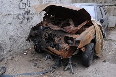 Wrecked Rusty Car