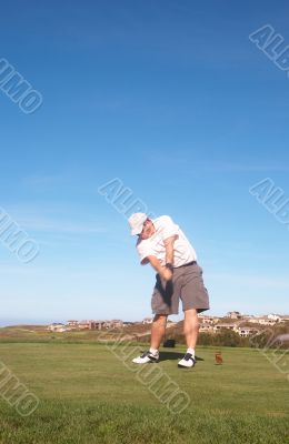 Golfer on the tee box