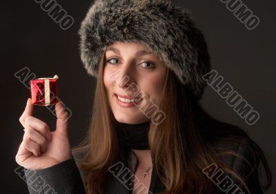 Portrait of beautiful brunette woman