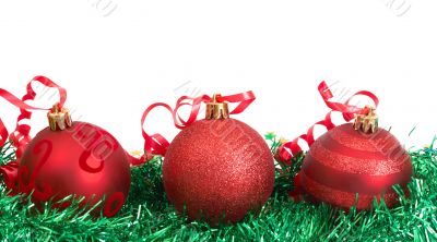 Red Christmas baubles Red Christmas baubles