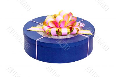 round blue gift box