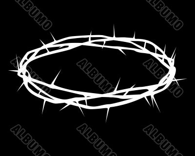 white silhouette of a crown of thorns