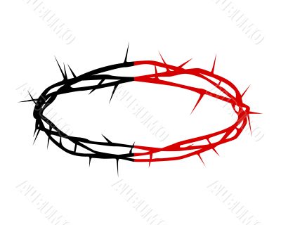 black and red silhouette of a crown of thorns