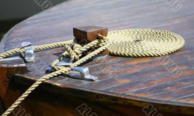 Boat rope on dock