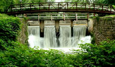 Bridge on a canal spillway