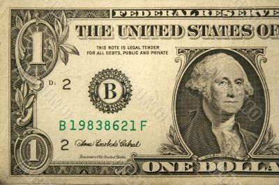 Front Half one dollar bill Front Half one dollar bill