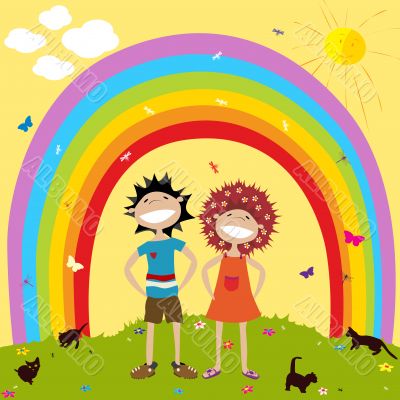 Rainbow and kids Rainbow and kids