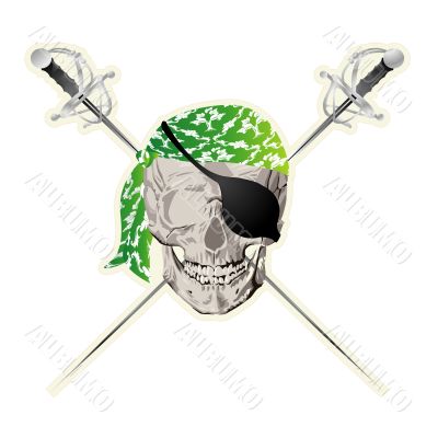 Pirate skull sticker