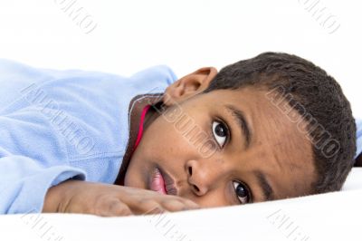 Boy resting in his bed