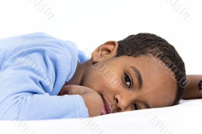Boy resting in his bed
