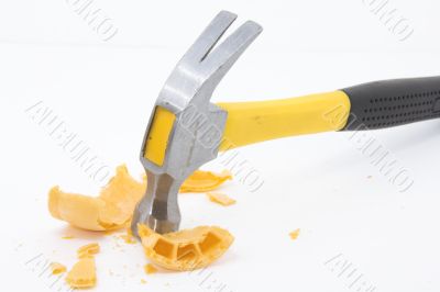 Hammer pounding an ice cream cone