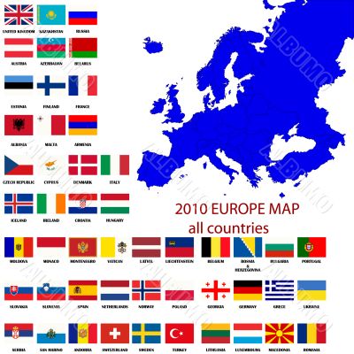 Editable map of Europe