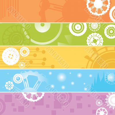  web banners, gears