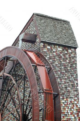 Isolated Giant water wheel for a old mill