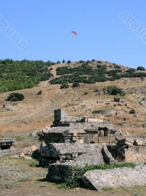 Paragliding Over Ruins of Hierapolis