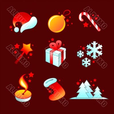 set of christmas symbols