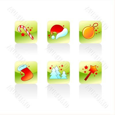 set of christmas symbols