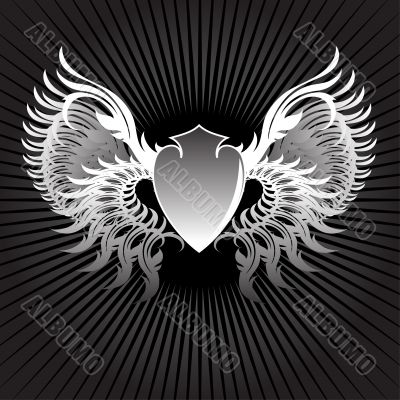 shield with wings