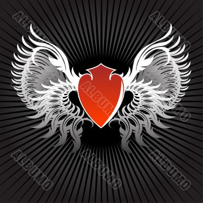 shield with wings