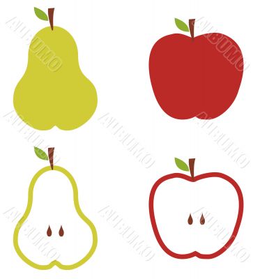 Pear and apple pattern illustration.
