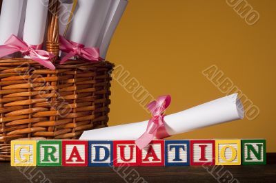 Wooden blocks `Graduation`