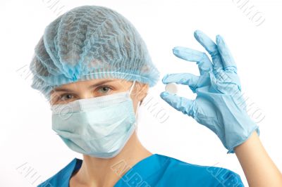 nurse in gloves