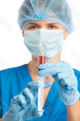 nurse with a syringe