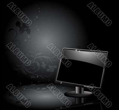 LCD panel with floral background