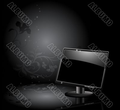 LCD panel with floral background LCD panel with floral background