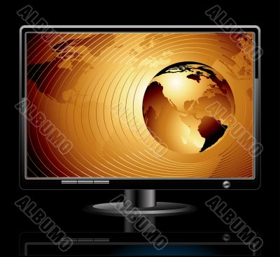 LCD panel with world background LCD panel with world background