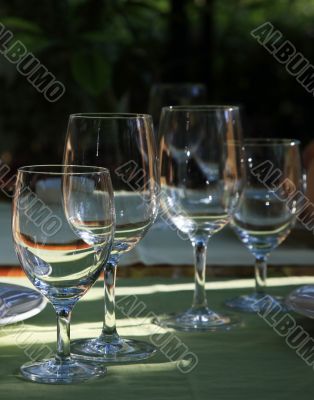 Glasses at restaurant